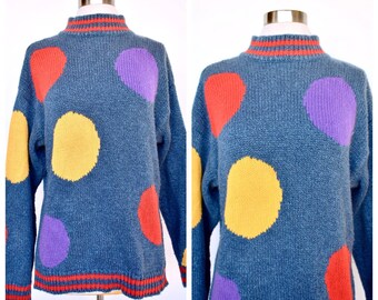 Vintage 1980s Liz Wear Big Polka Dots 