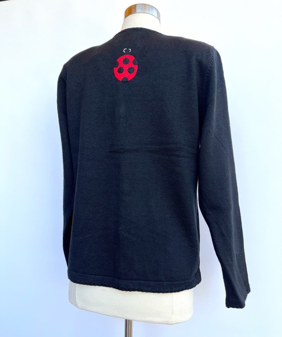 Vintage Lady Bugs Cardigan L to XL Deadstock - image 3