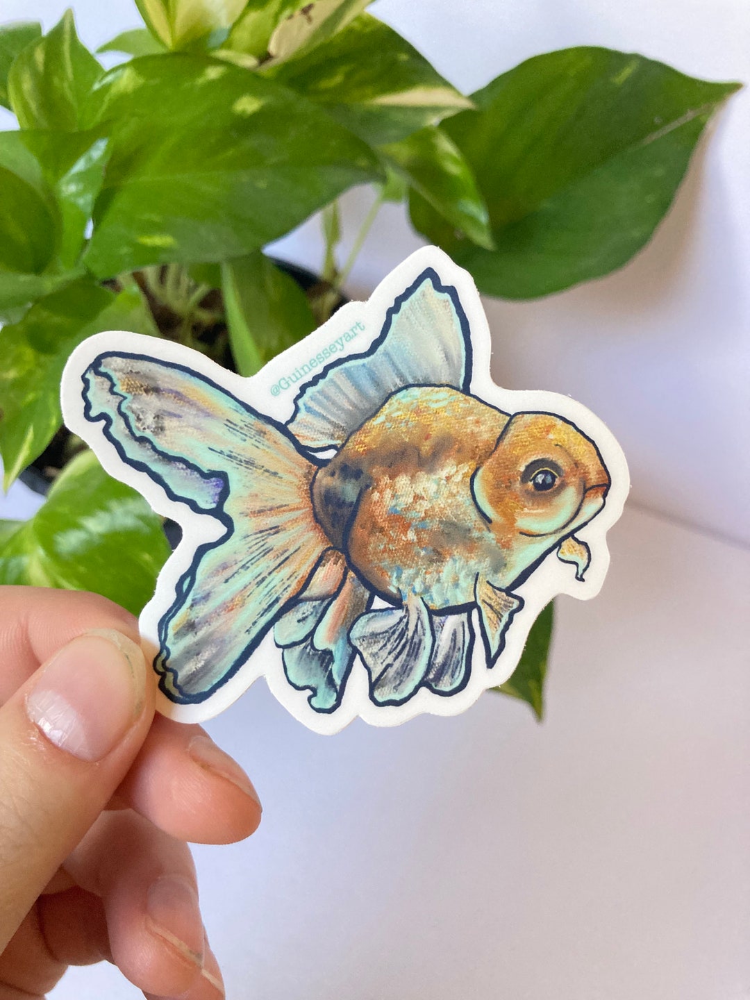 Fat Goldfish Sticker Goldfish Waterproof Sticker, Vinyl Goldfish Sticker, Goldfish Laptop ...