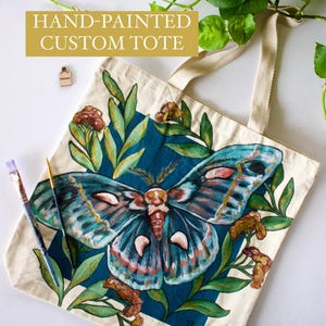 Custom Tote Bag Painting, hand painted tote bag, customizable tote bag