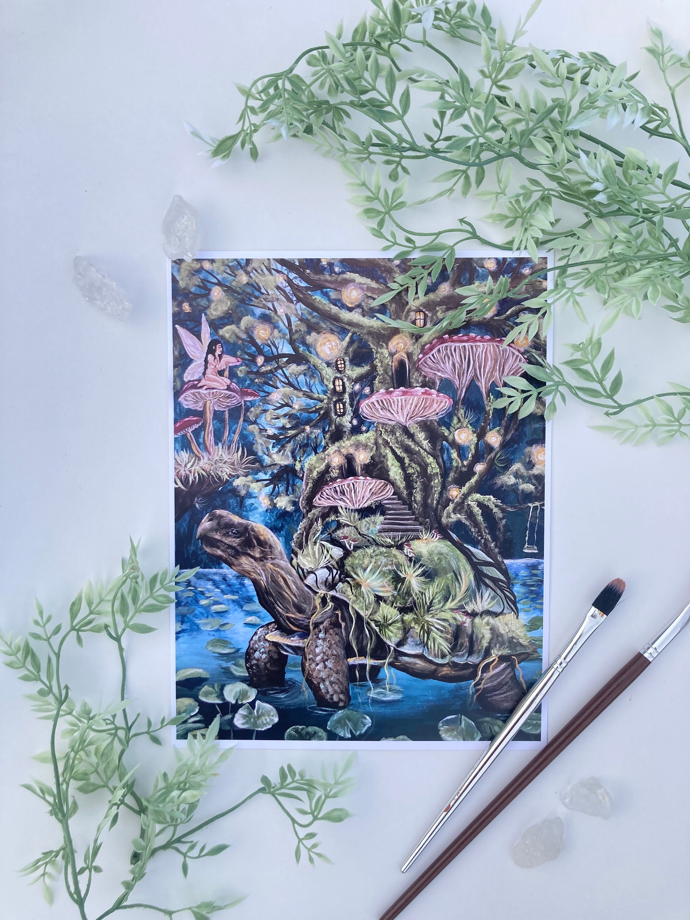 Fairy and Tortoise Art Print, Wall Art - Etsy
