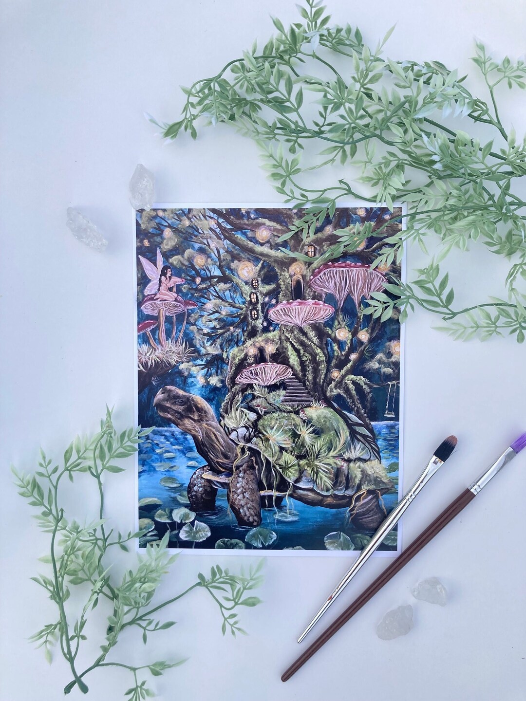 Fairy and Tortoise Art Print, Wall Art - Etsy