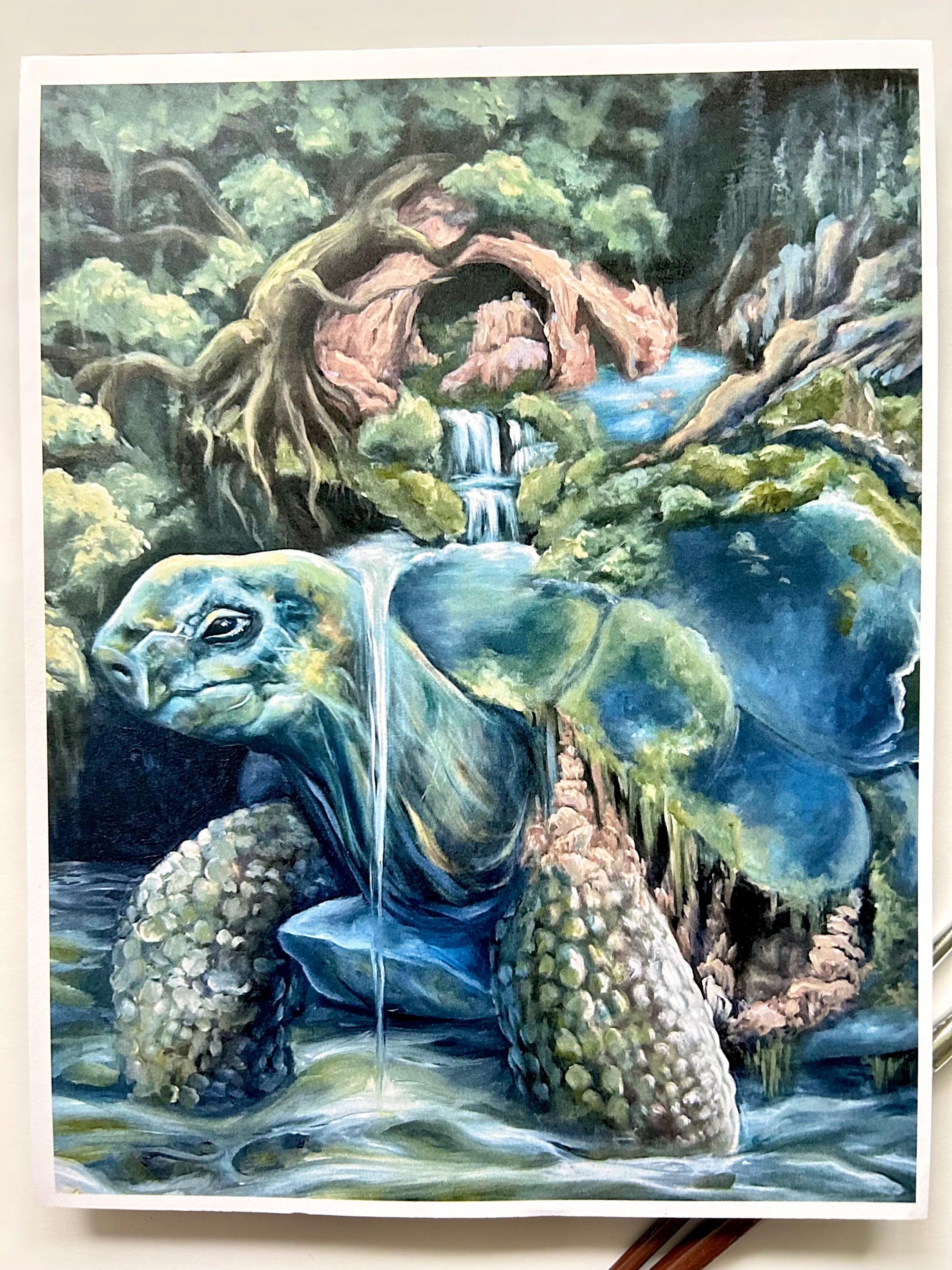 Tortoise Art Print, Fantasy Wall Art, Tortoise Home Decor - Etsy