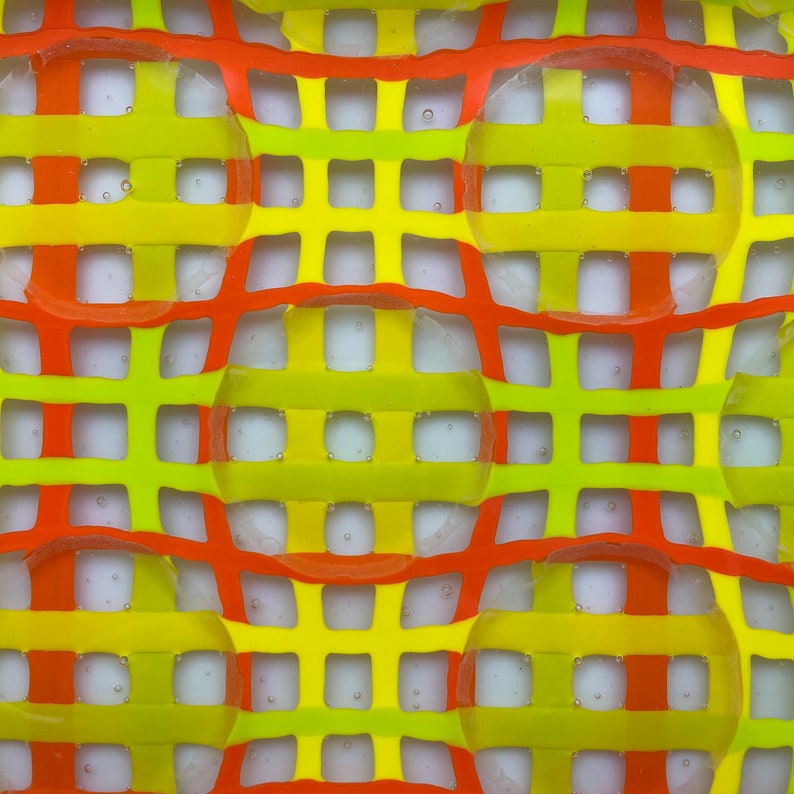 Festive Fused Glass Optics Plate 8 X 8 Square Etsy