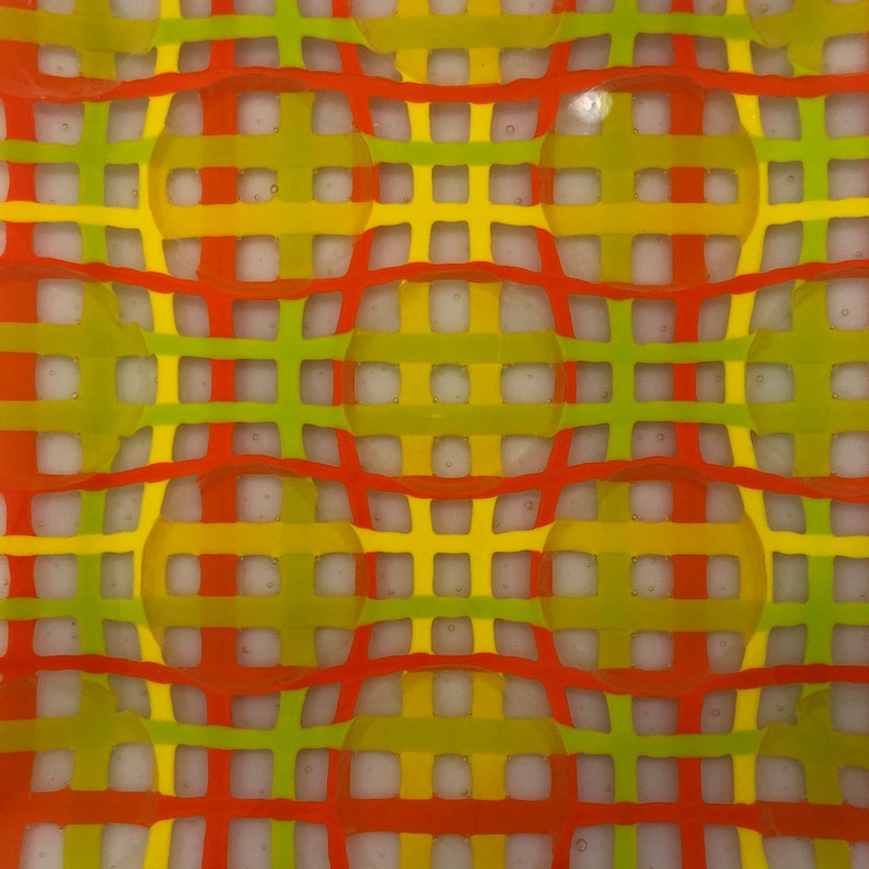 Festive Fused Glass Optics Plate 8 x 8 square Etsy