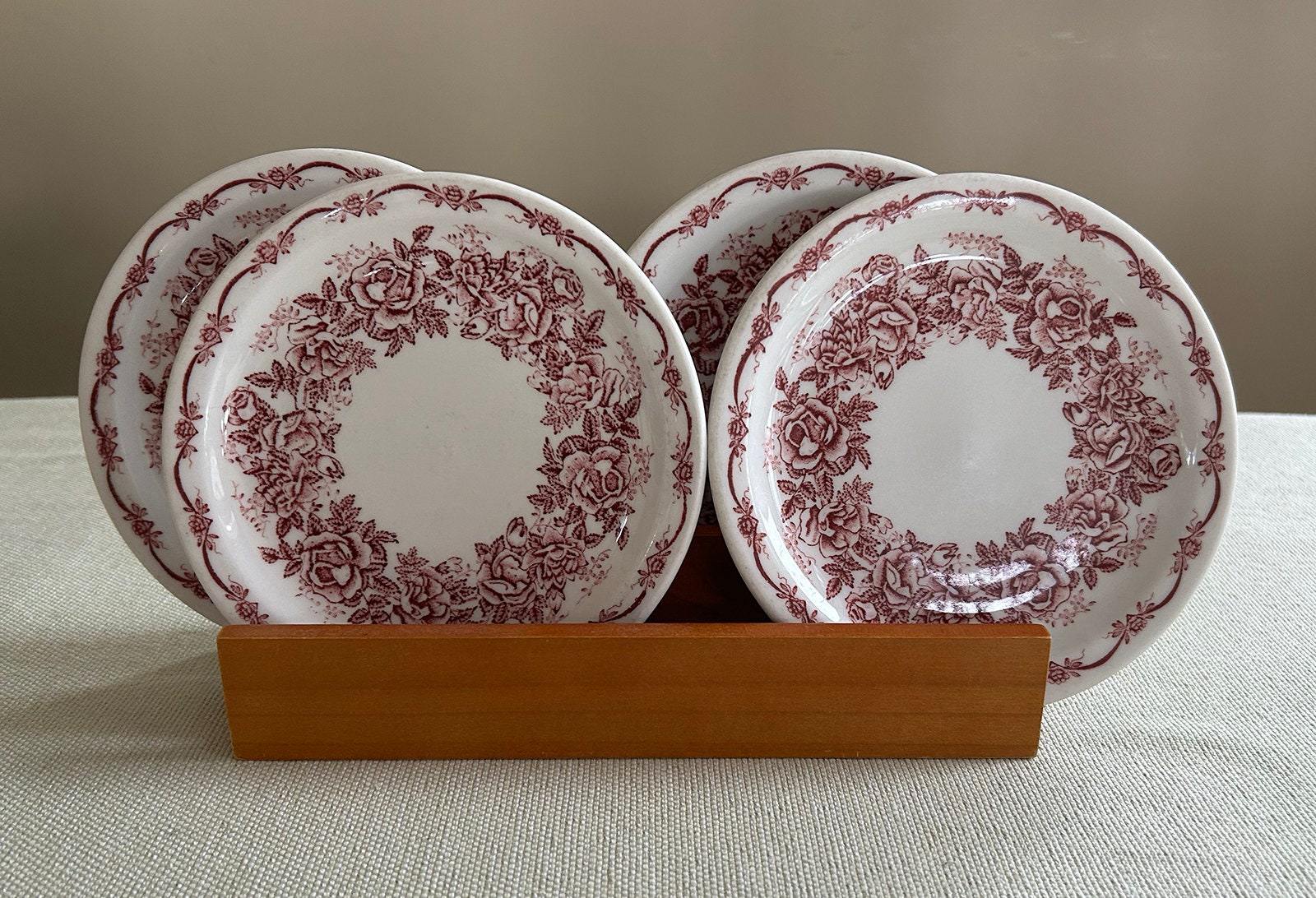 Vintage Mcnicol China Clarksburg WVA Red Swag and Flowers