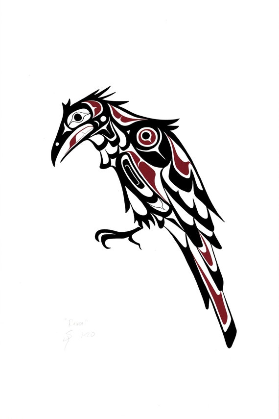 Raven Screen Print - Pacific Northwest Coast Style Art
