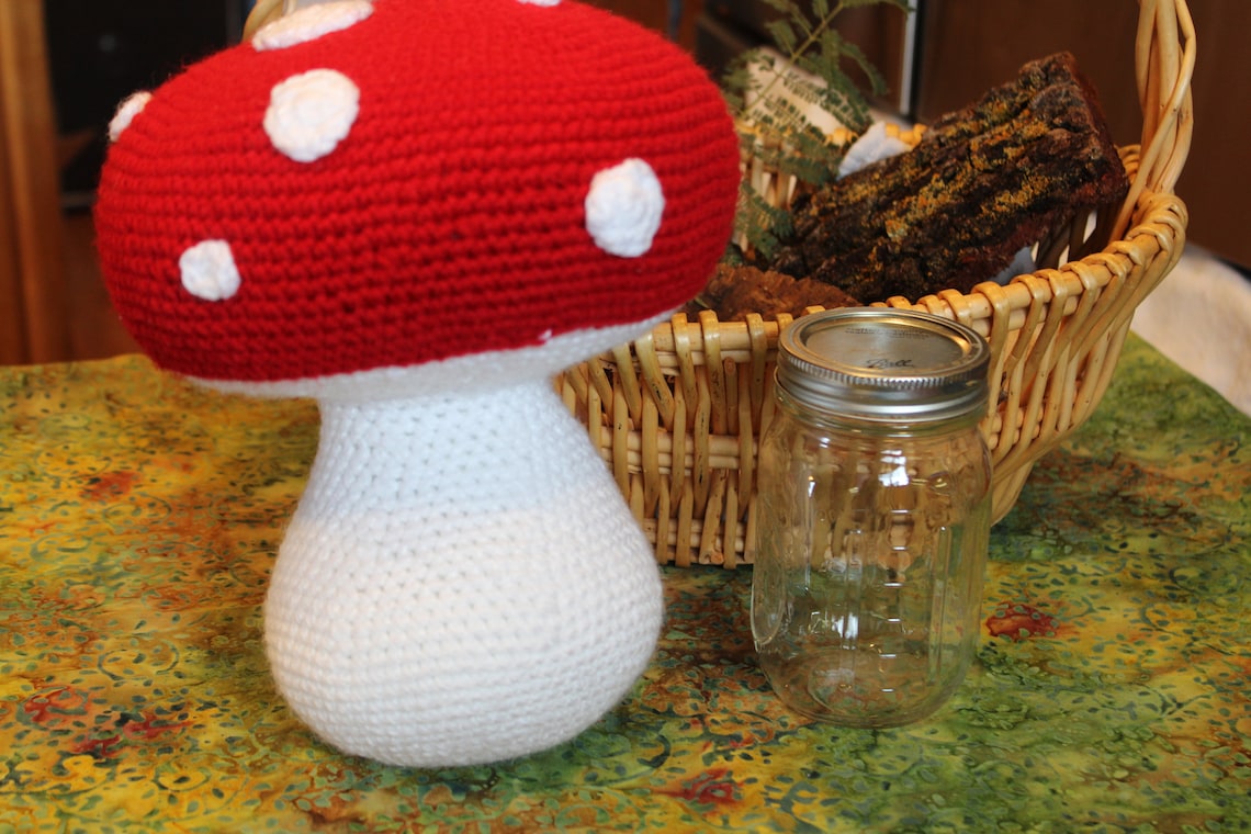 Large Crochet Mushroom Plush Large Crochet Mushroom Etsy