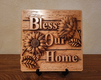 3D illusion Bless our home  (stand not included)