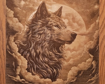 3D illusion Wolf in moonlight