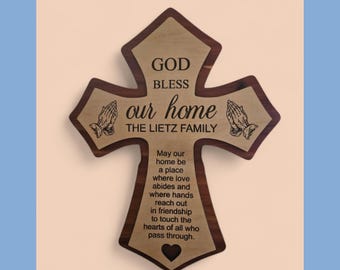 Bless our Home Cross (personalized)