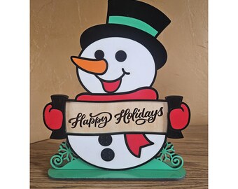 Snowman with sign 2