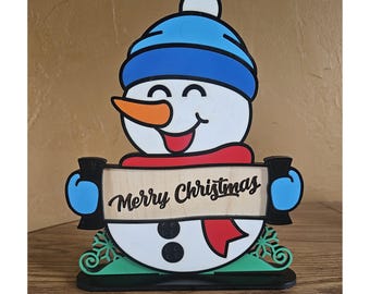 Snowman with sign 1