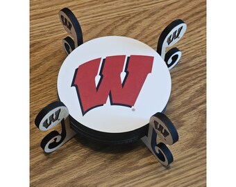 Bucky Badger Coasters with W