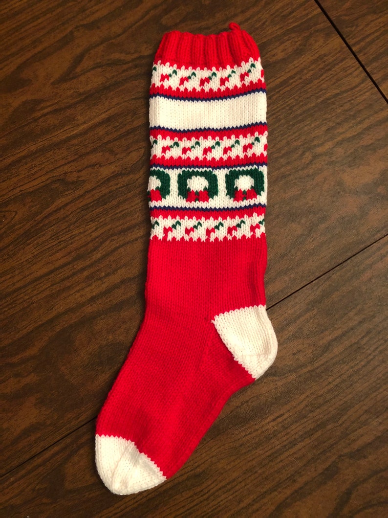 Wreath Fair Isle Stocking - Etsy