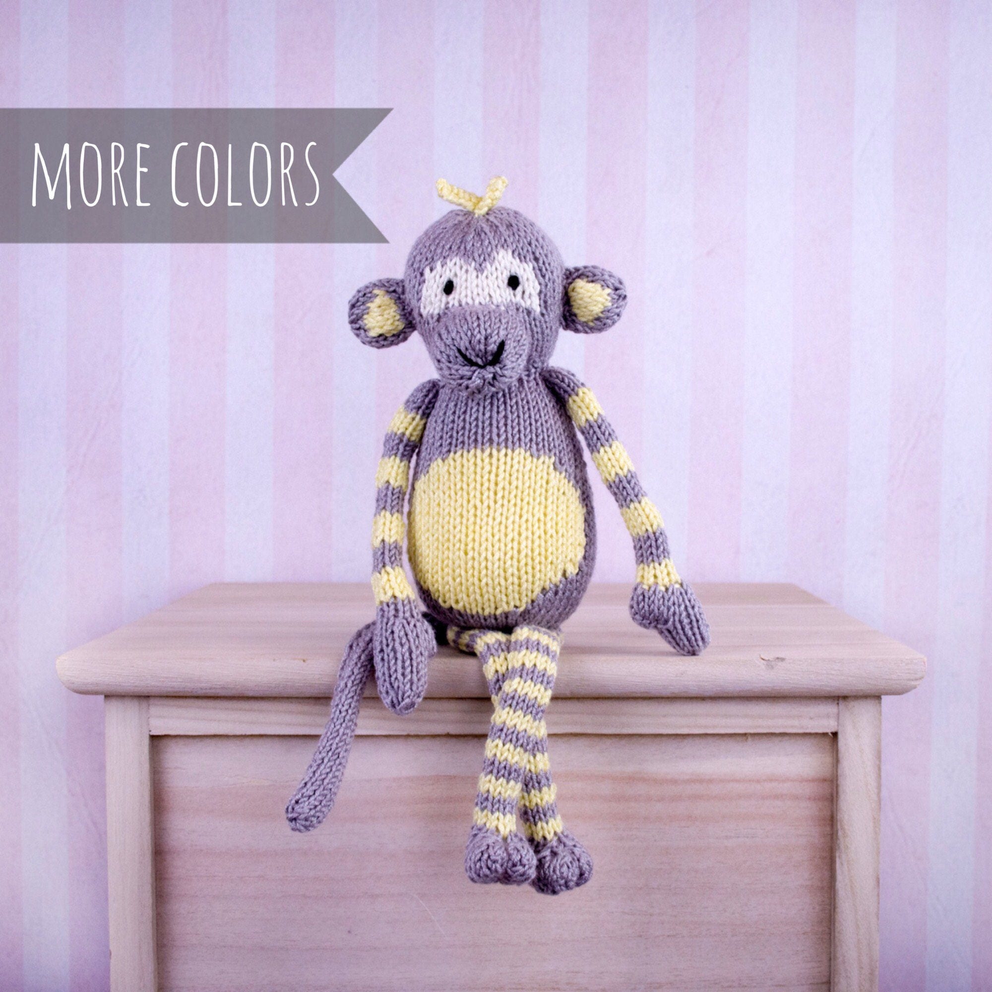Stuffed Monkey Knit Toy Small Stuffed Animal Monkey Plush Etsy
