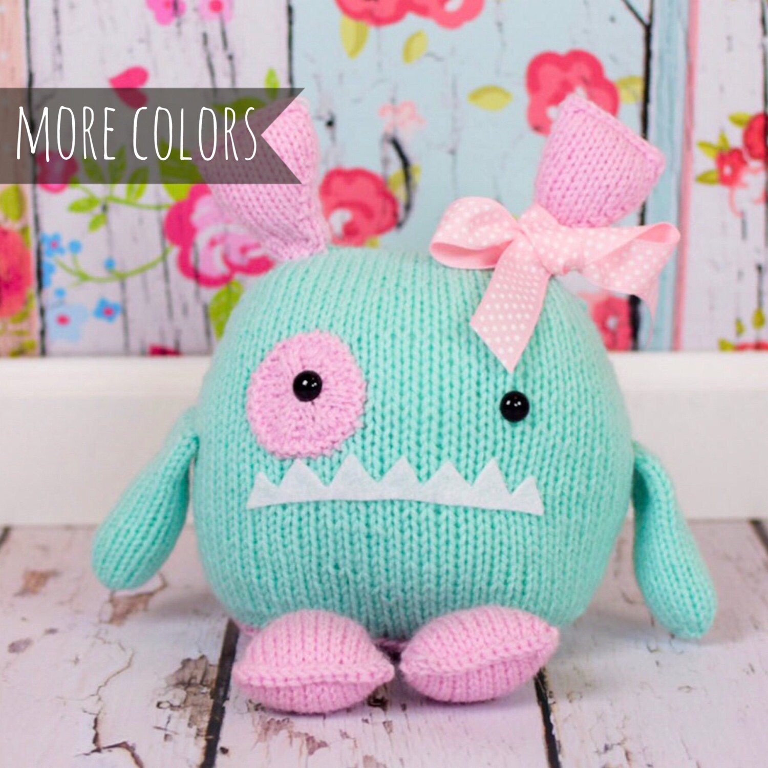 Stuffed Monster Monster Plush Kids Toy Knit Stuffed Animal Etsy