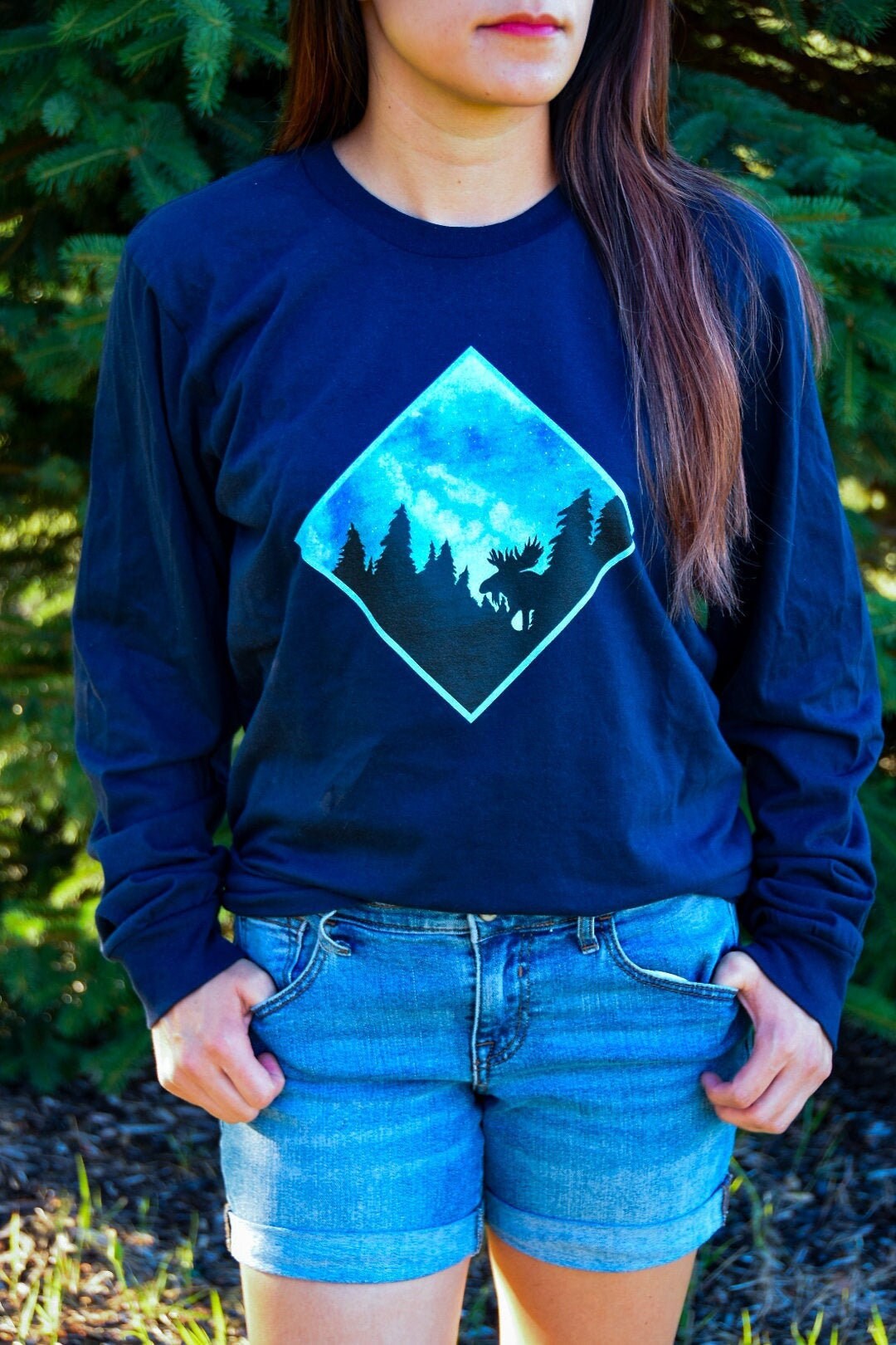 Milky Way Moose Unisex Long-sleeved T-Shirt | Etsy