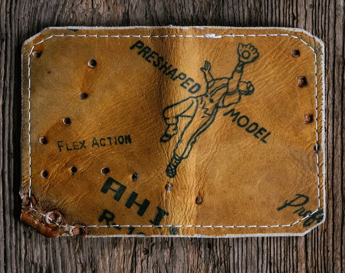 Baseball Glove Wallet made from Vintage Baseball Glove Ahi Brand Made In Japan Left Hand R-101 - Extremely Rare - AMAZING GLOVE ART