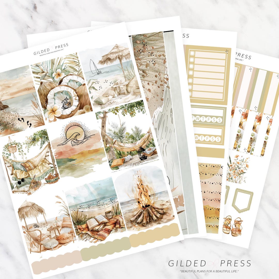 NEW Summer Foil Weekly Planner Sticker Kit Add Ons - Etsy
