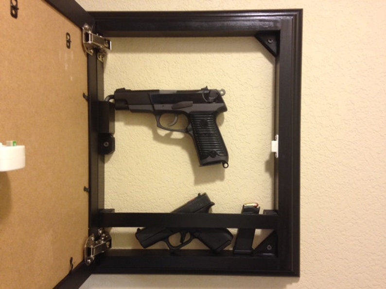 Black Frame with hidden storage and magnetic locking system