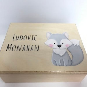 Wolf Memory box, keepsake box, baby, child memory box