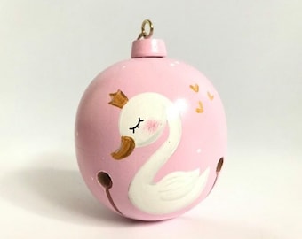 Boule de Noël, personnalisée, ornement, cadeau,cygne, premier noel