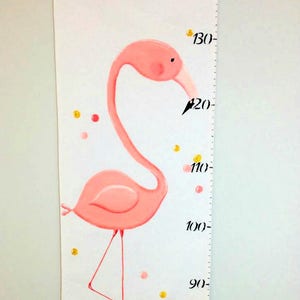 Flamingo growth chart, height scale, height chart, fabric, growth ruler, room decoration, measurements, baby