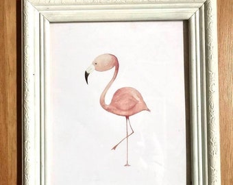 illustration animals, printed poster, pink flamingo, decoration, animals, children's room, baby