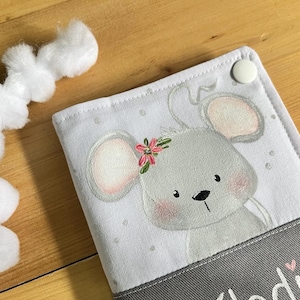 Protège carnet de santé, souris, étui, étui pour carnet de vaccination, personnalisation