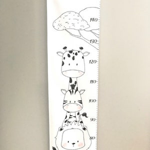 Growth scale jungle animals, height chart, size scale, fabric, growth rule, room decoration, measurements, baby