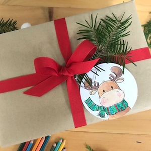 Étiquettes cadeaux, Boule de Noel, coloriage, création, calendrier, ornement, carton, sapin