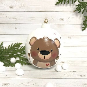 Christmas ball ornament, giraffe baby, personalized gift