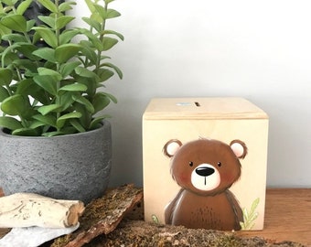 bear, piggy bank, gift, baby, piggy bank for kids