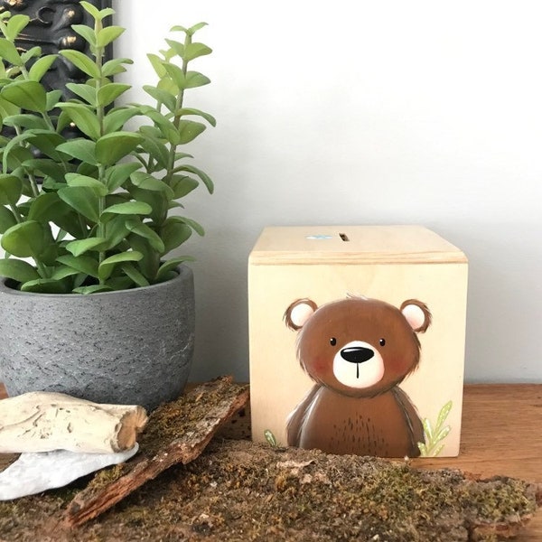 bear, piggy bank, gift, baby, piggy bank for kids