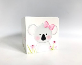 Animals, piggy bank, gift, baby, koala, coins