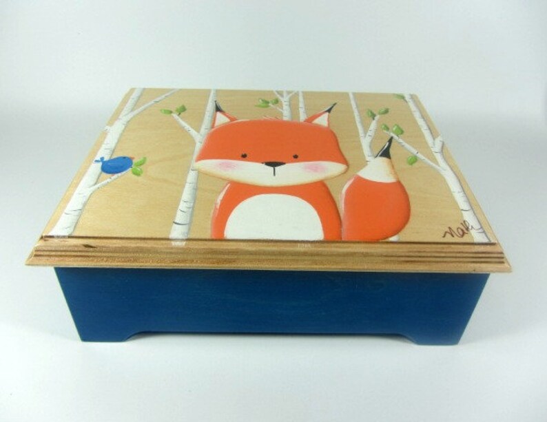 Memory Box Fox Baby Gift Personalized Gift Keepsake Box Etsy