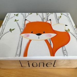 Memory box, Fox, Baby gift, Personalized gift, keepsake box