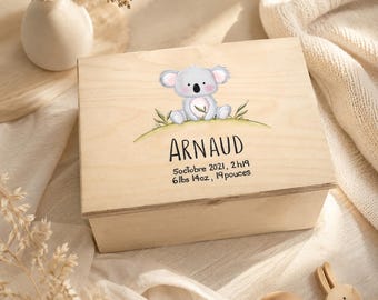 Personlig babyminnesask | Födelseask i trä | Babyminnesask | Babypresent