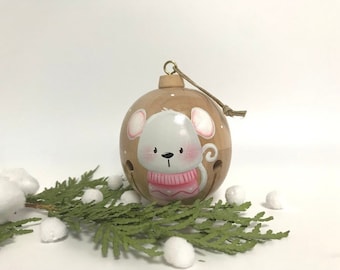 Christmas ball, ornament, mouse, baby, personalized gift