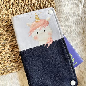 Protège carnet de santé, licorne, étui, étui pour carnet de vaccination, personnalisation