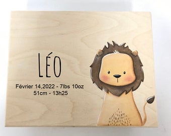 Lion Memory box, keepsake box, baby, child memory box