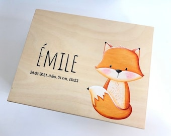 Fox Memory box, keepsake box, baby, child memory box, fox