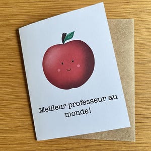Cartes de remerciements pour professeur, éducatrice Pomme/Apple