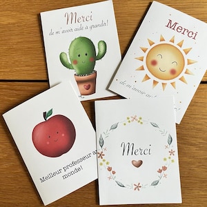 Cartes de remerciements pour professeur, éducatrice