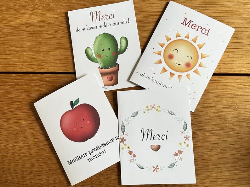 Cartes de remerciements pour professeur, éducatrice image 1
