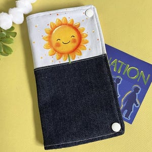 Protège carnet de santé, fleurs, soleil, étui, étui pour carnet de vaccination, personnalisation