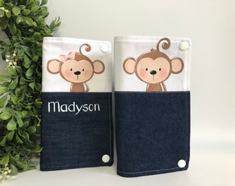 Protects health book, monkey, case, case for vaccination book, personalization, pouch