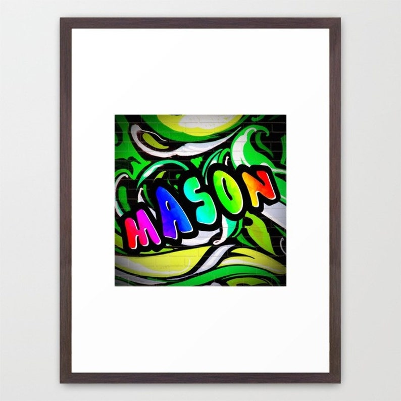 Custom wall art graffiti personalised art teenager child | Etsy