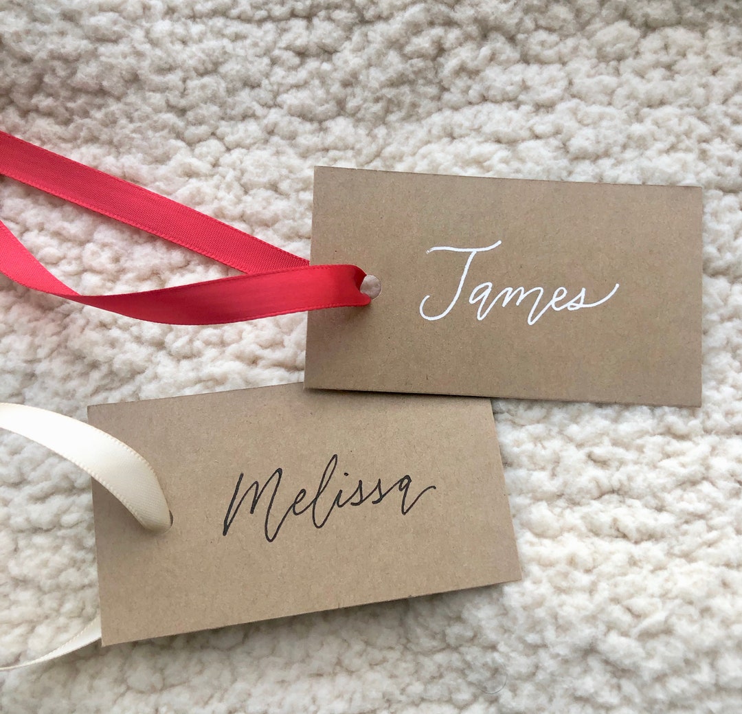Custom Brown Name Tag Carte descorte Etsy France